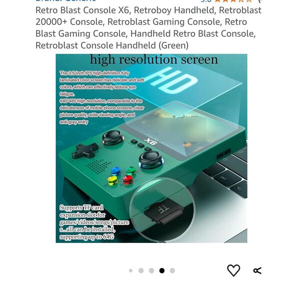 Screen Handheld Game Player X6 Ips Dual Simulators Video Console Retro BLACK - Picture 4 of 5